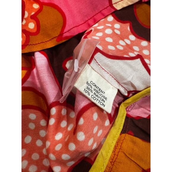 CELIAB retro Satin Monte Rosa Floral Button-Front Tiered Midi Sun Dress XS - Picture 10 of 12